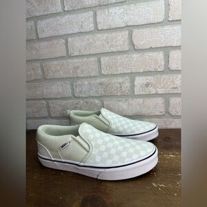 Girls Checkered Sea Green Vans Missy Size 5 (Women’s 7) - 0185